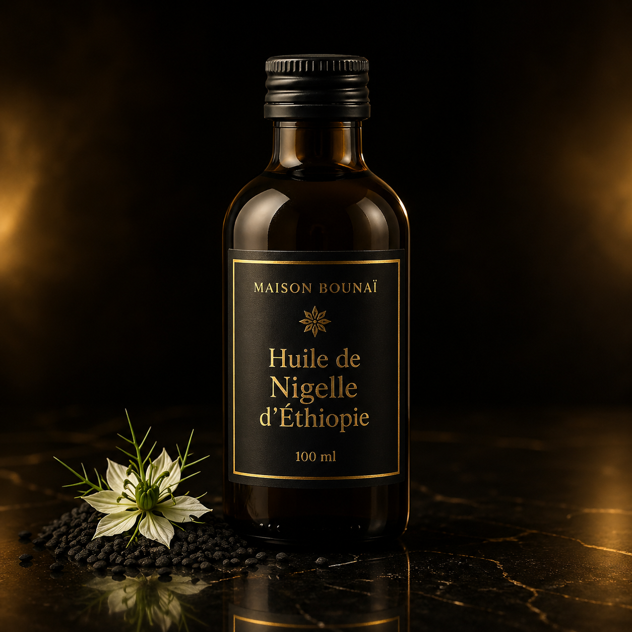 Huile de Nigelle d'Éthiopie 100ml — Première pression à froid, non raffinée